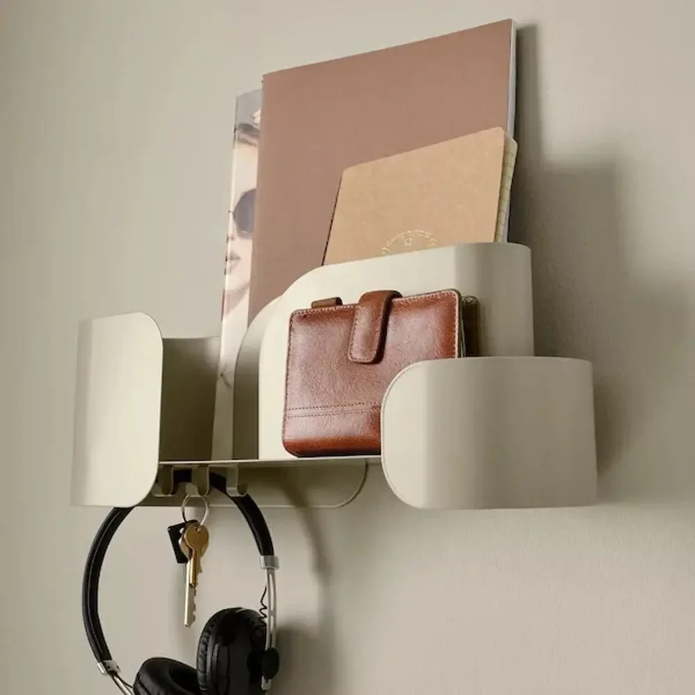 IKEA Fagning Mail Keys Magazine Wall Mount Hanging Organizer Beige Metal 16